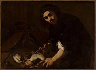 Man gutting a fish