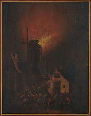Windmill on fire