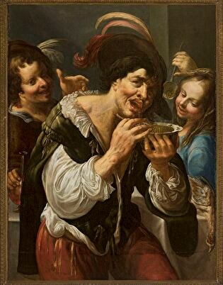 Man eating lentil (Georges prompt a la soupe)