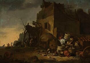 In front of the farmyard