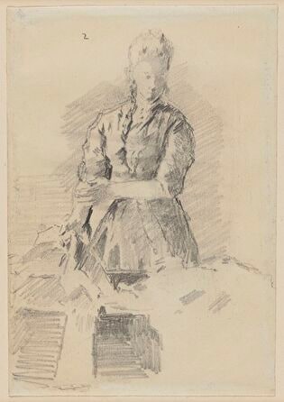 Woman with Rolled-Up Sleeves. Composition Study for 'Goethe’s Baptism'