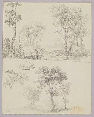 Two Landscapes; Verso: Clouds