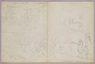 Studies of Figures, Busts and Heads; Verso: Two Landscapes (on the Left), Two Studies of a Female Head and Three Male Types (on the Right)