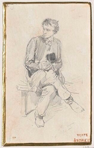 Young man sitting on a bench