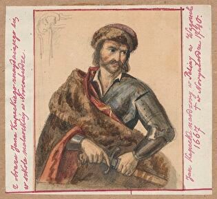 Man (Hungarian) in armour from c. 1700, according to a painting by Jan Kupecky