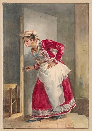 Eavesdropping countrywoman from the Roman Campaign
