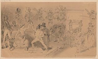 Great military attack - caricature of the events of July 1830