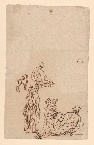 Figure studies for a Composition depicting a social gathering (VIII)