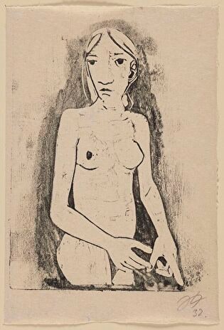 Female Nude, Plate from the Series: 10. Holzschnitte