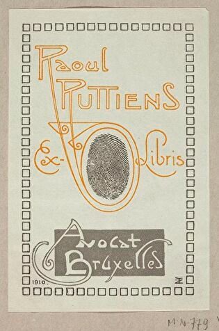 Bookplate of Raoul Ruttiens Avocat Bruxelles