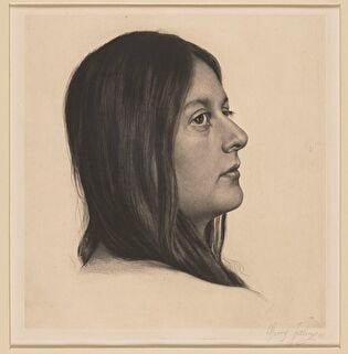 Head of a Long-Haired Woman (Right Profile)