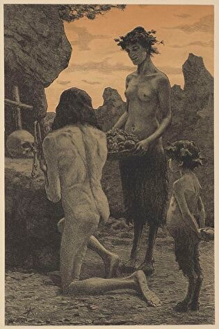Satyr Playing in Front of Villagers