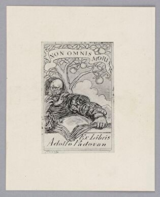 Bookplate: Adolfo Padovan: Non omnis moriar