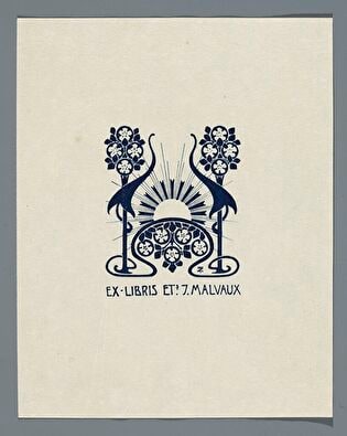 Bookplate of Ets. J. Malveaux