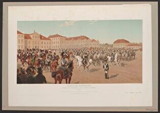 Review of the Cavalry before the Grand Duke Constantine in Saski Square in 1824. Premium of the Society for the Encouragement of Fine Arts in the Kingdom of Poland for the Year 1889