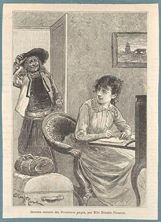 Letter of Farewell. Illustration for a Composition Zénaide Fleuriol, Premieres Pages