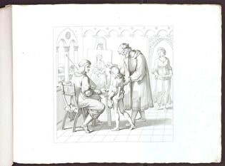 Raphael arriving at the studio of his teacher, Perugino