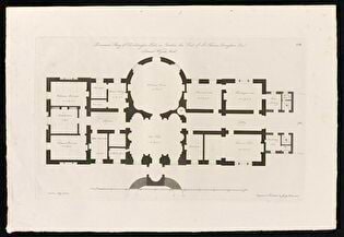 Plan of the Basement of Doddington-Hall, a Mansion Located in Cheshire, Property of Baronet Sir Thomas Broughton
