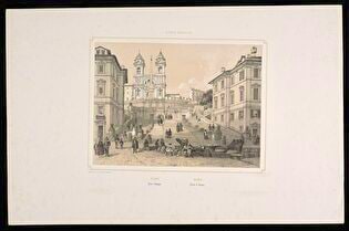 View of the Spanish Steps and the Trinità dei Monti (Church of the Holy Trinity)