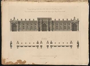 Gateway of Carlton House in Pall Mall in London and a Plan Thereof