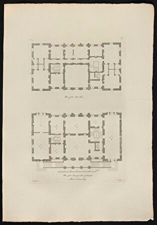 Plans of the Attic and the First Floor of Fonthill Abbey, the Seat of William Beckford in Wiltshire