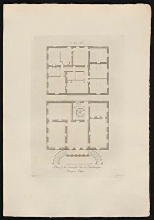 Plan of the Attic and the Main Floor of the Earl of Bessborough's Villa at Roehampton
