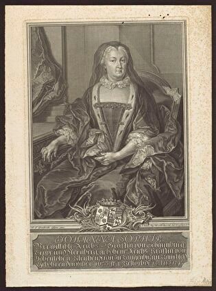 Portret: Johanna Sopia Hohenlohe, księżna Schaumburg (wg wizerunku autorstwa Antona Grumbrechta)