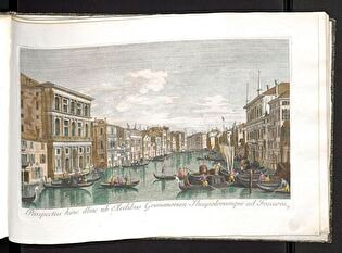 Widok Canal Grande na wysokości Palazzo Grimani, w: Urbis Venetiarum prospectus celebriores ex Antonii Canal tabulis XL aere expressi ab Antonio Visentini