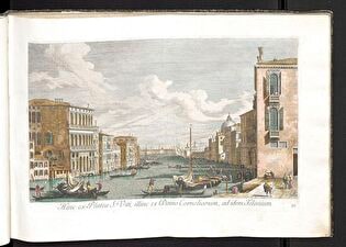 Widok na Canal Grande i Palazzo Corner, w: Urbis Venetiarum prospectus celebriores ex Antonii Canal tabulis XL aere expressi ab Antonio Visentini