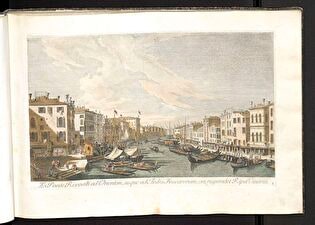 Widok Canal Grande z mostu Rialto w kierunku Ca' Foscari, w: Urbis Venetiarum prospectus celebriores ex Antonii Canal tabulis XL aere expressi ab Antonio Visentini