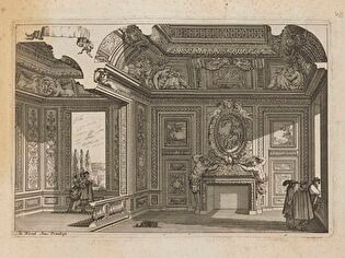 Decoration Design for a Palace Interior with a Fireplace