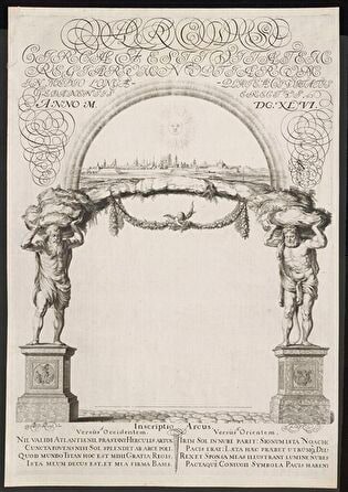 The Triumphant Gate with Atlas and Hercules erected in Gdansk in honour of Marie Louise Gonzaga in 1646