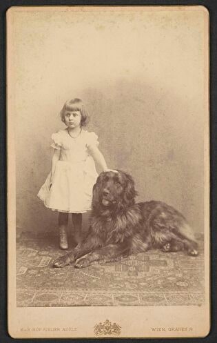 Portrait of Zosia Wodzicka (1886-1975) with a dog