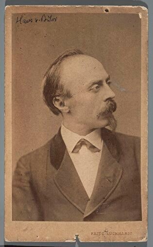 Portrait of Hans von Bülow (1830-1894), German pianist, conductor and composer (half figure, profile)