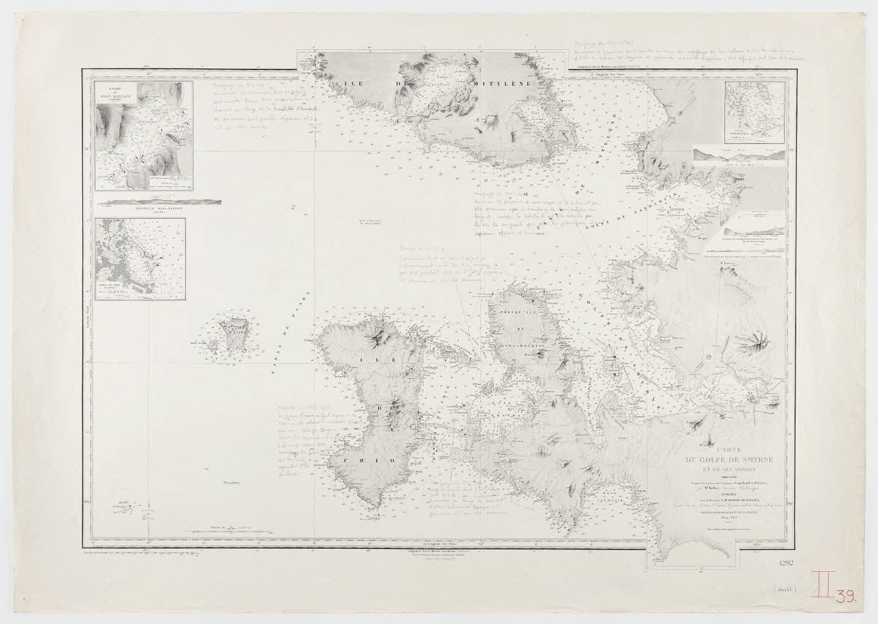 Carte marine des naufrages, carte du golfe de Smyrne et de ses abords, L'Atlas en mouvement, série "Prendre la mer" (11)