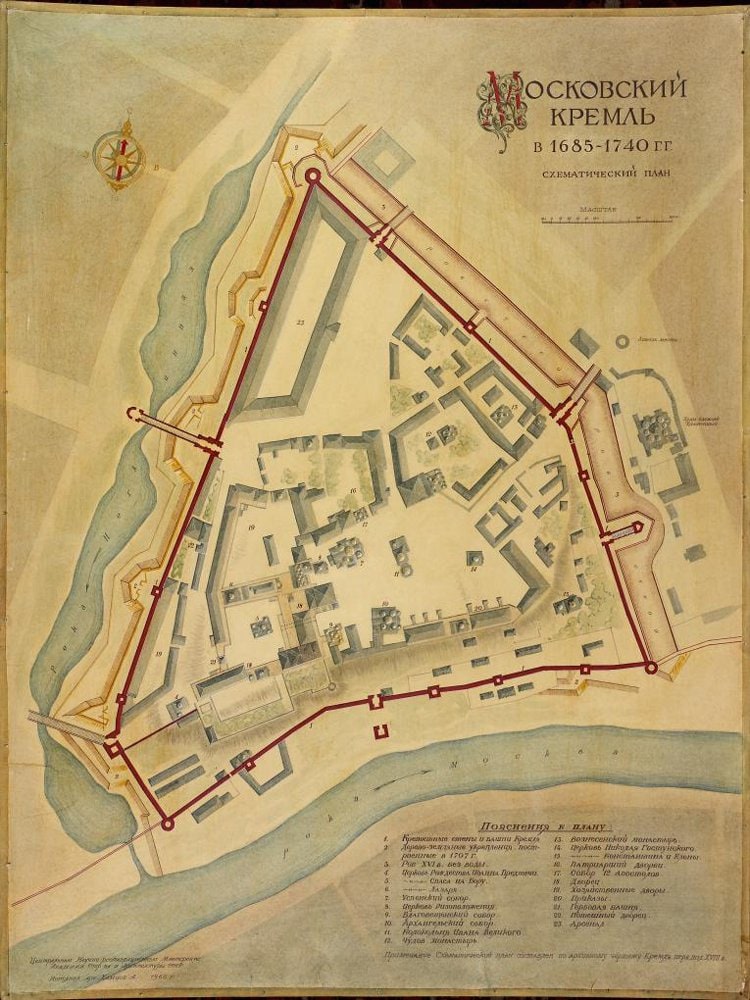 Historical re-enactment of the Moscow Kremlin plan of 1685-1740