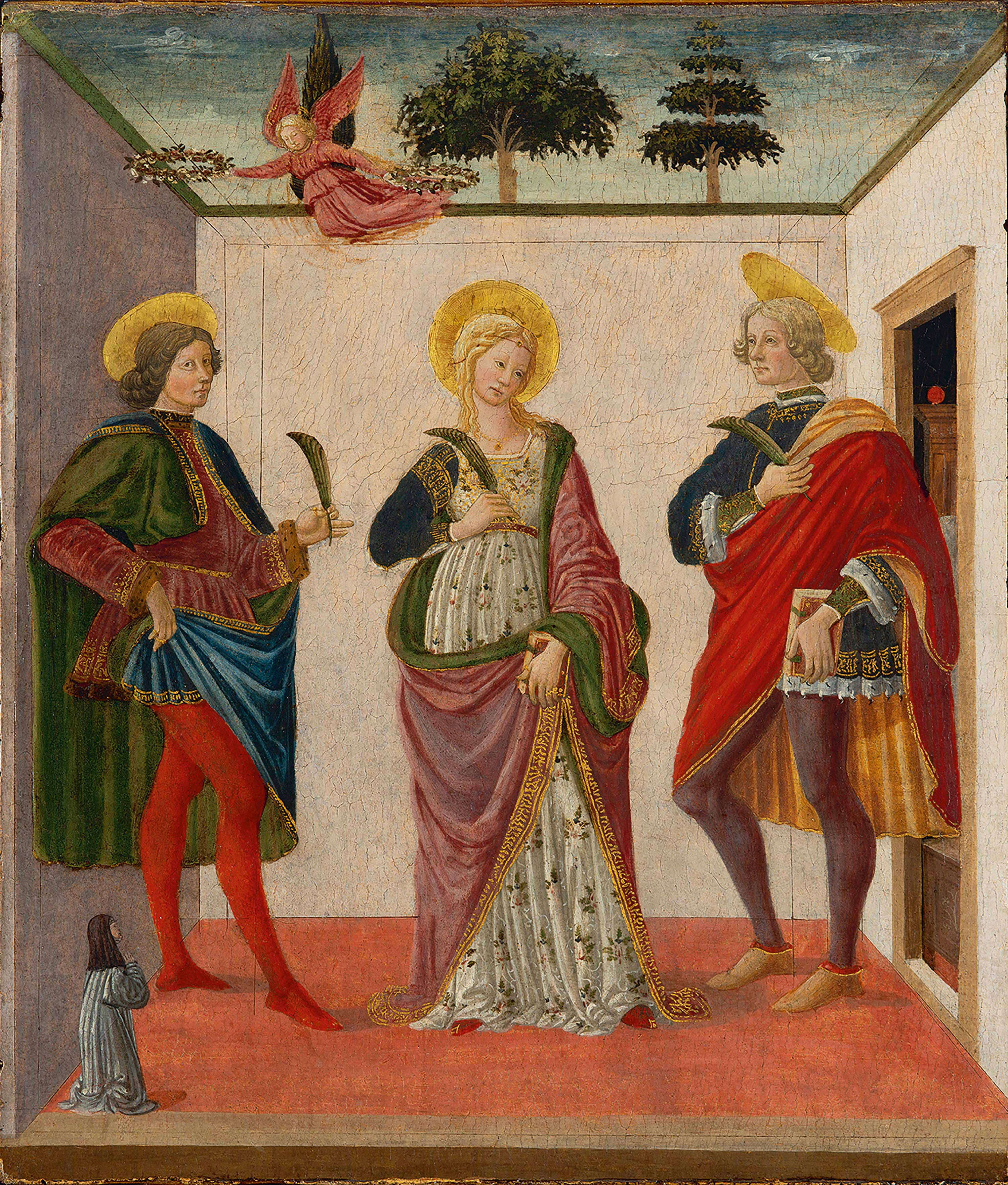 Saint Cecilia between Saint Valerian and Saint Tiburtius with a Donor