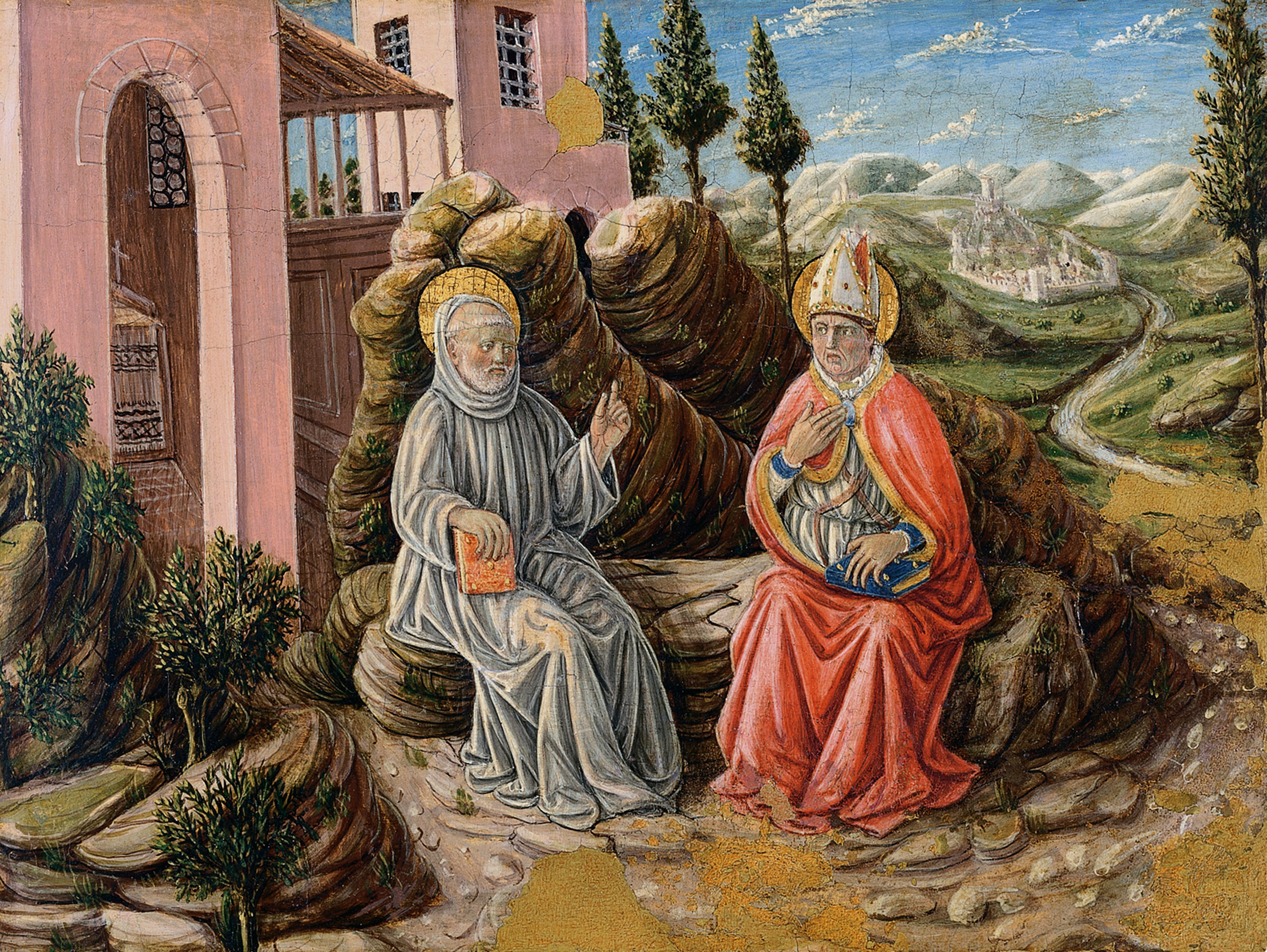 Saint Sabinus conversing with St. Benedict