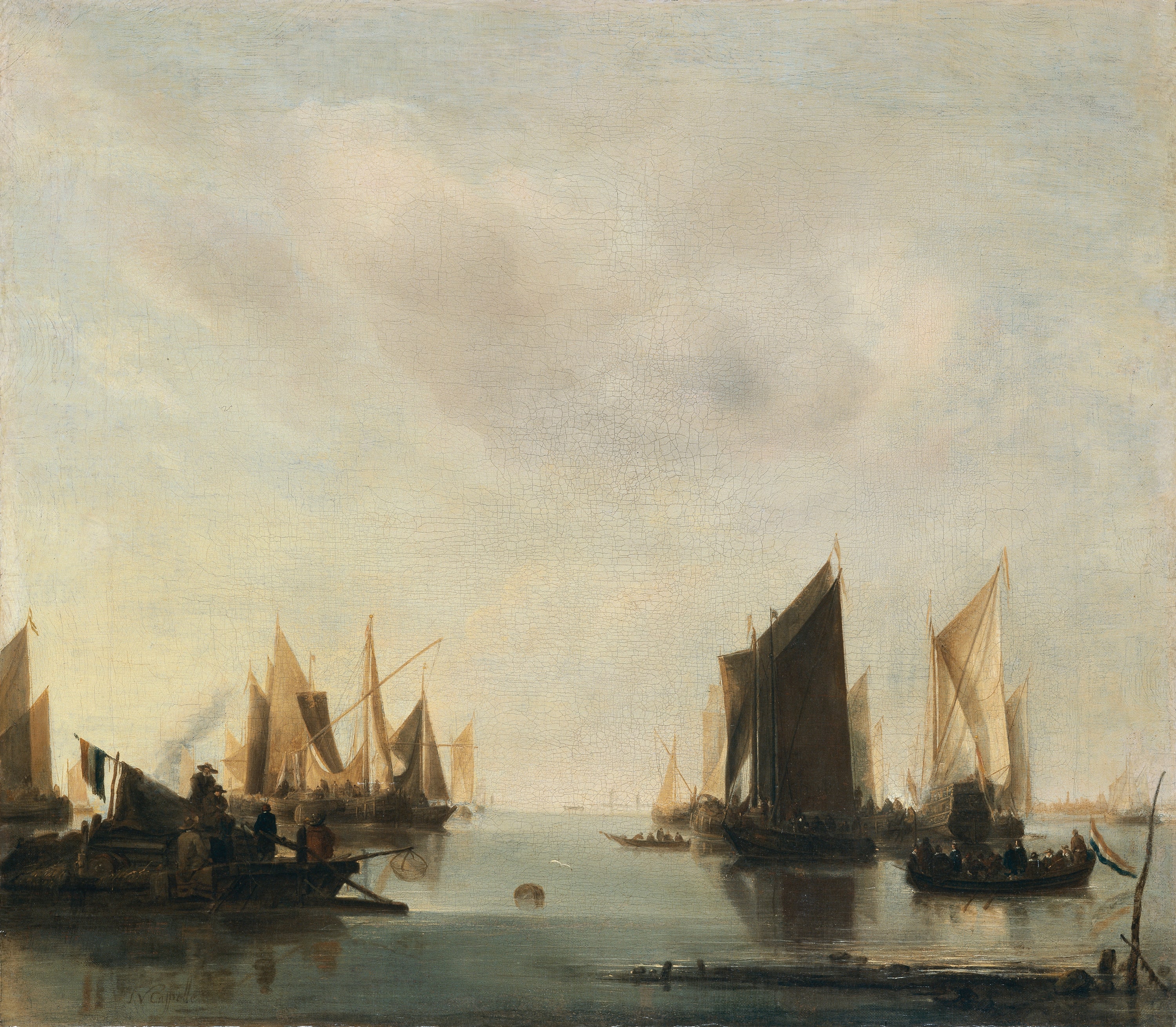 Coastal Scene with Sailing Vessels