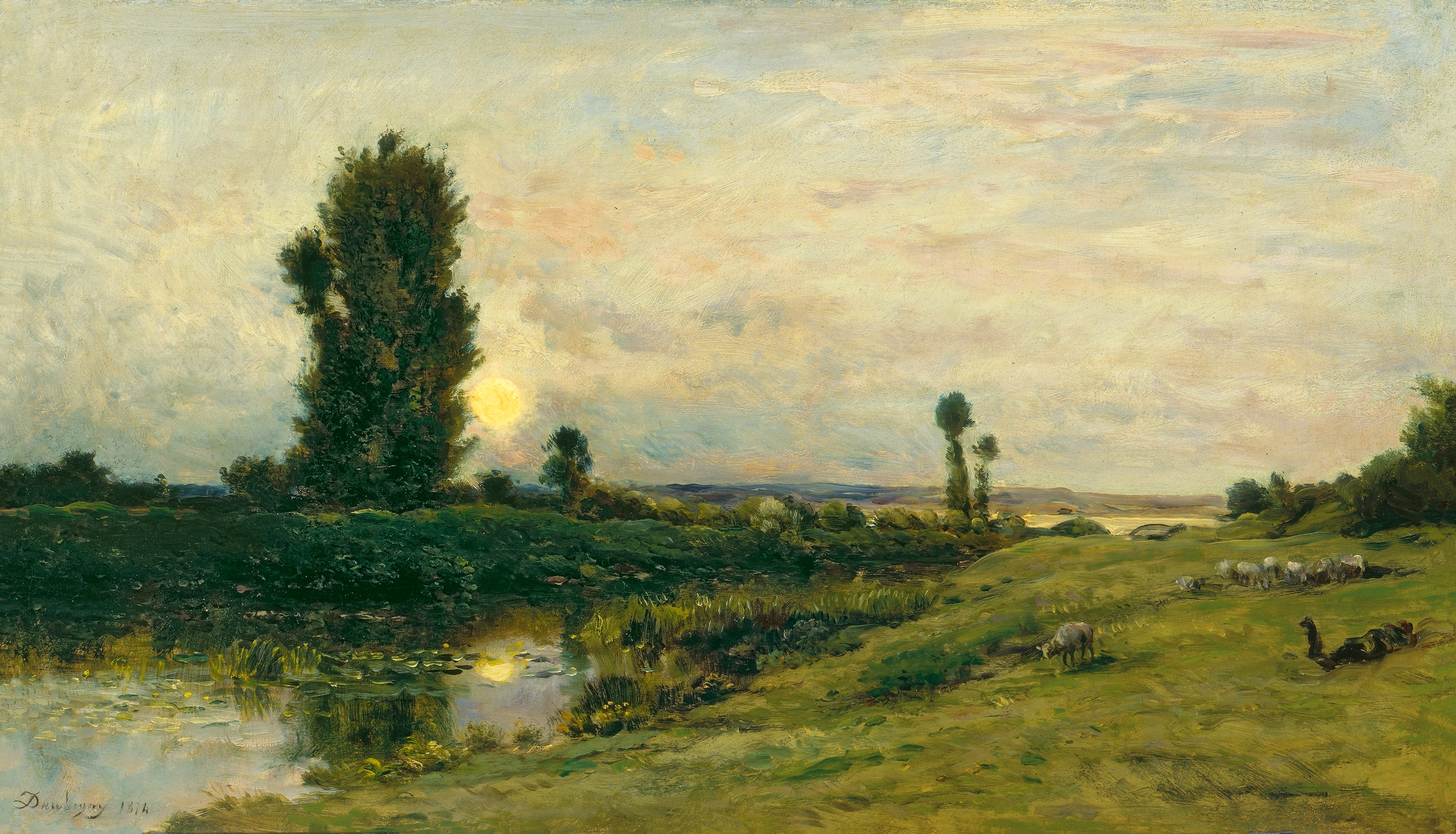 Moonrise on the Banks of the River Oise