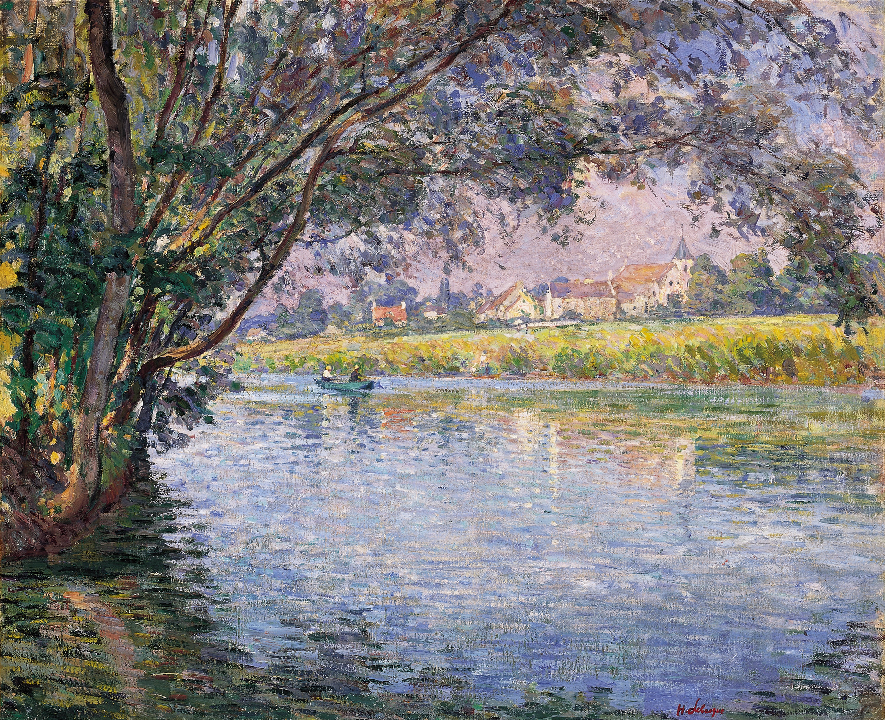 Two Fishermen in a Boat on the Marn