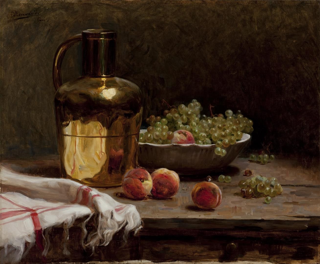 Uvas e pêssegos