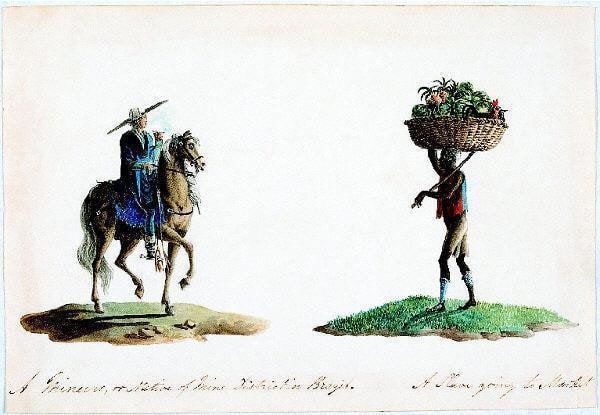 A Mineiro, or Native of Mine District in Brazil / A Slave going to Market