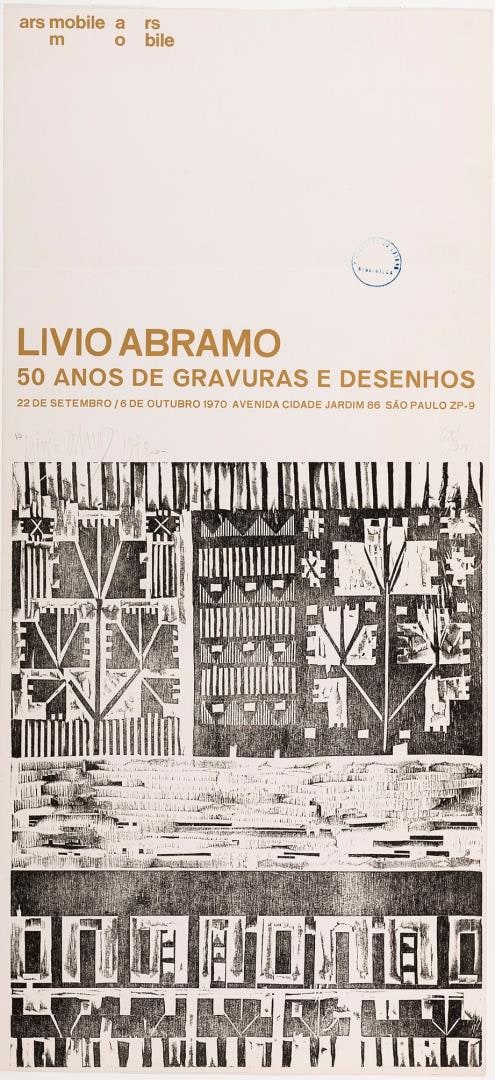 Sem título, pôster da exposição "Lívio Abramo: 50 anos de Gravuras e Desenhos"