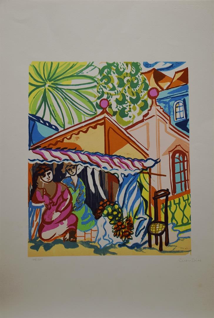 Casa com duas figuras sentadas
