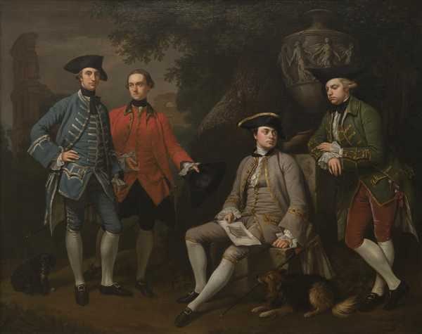 James Grant, John Mytton, Thomas Robinson and Thomas Wynn in front of the Colosseum in Rome
