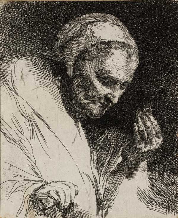 ‘Old Woman with a Ring (after Jordaens)‘, Andrew Geddes | Tate