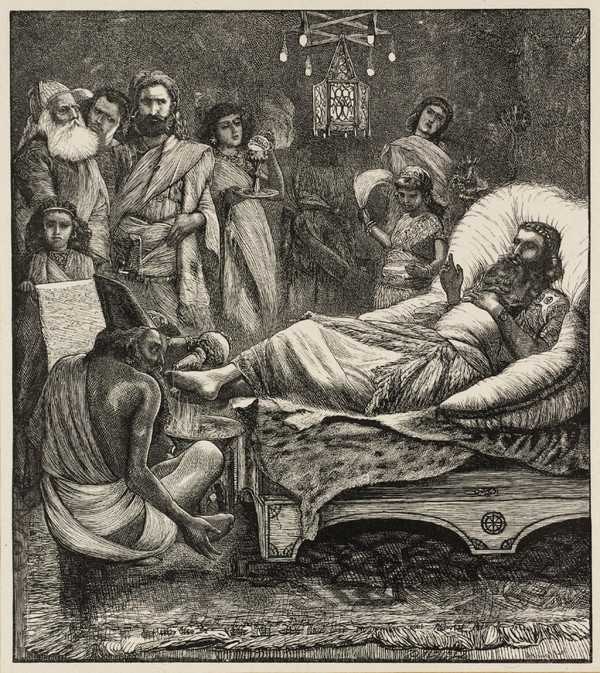 ‘The Chronicles being Read to the King, engraved by the Dalziel Brothers‘, Arthur Boyd Houghton | Tate