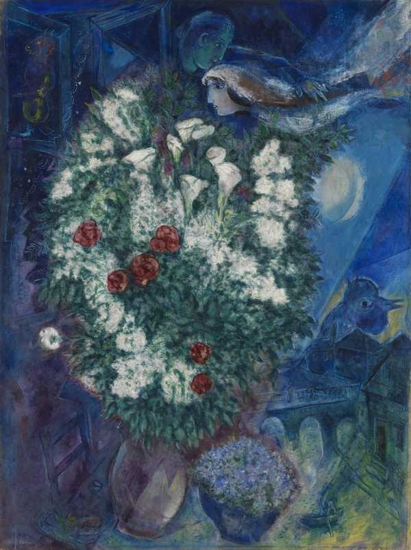‘Bouquet with Flying Lovers‘, Marc Chagall, c.1934–47 | Tate
