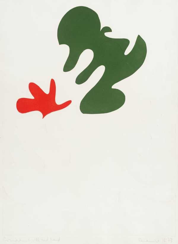 ‘Monoprint with Red Hand‘, Berenice Sydney, 1973 | Tate